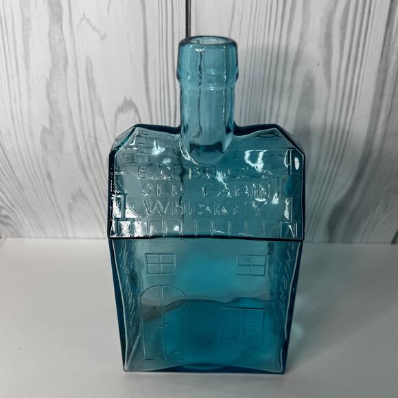 Vintage E.C. BOOZ’S Old Cabin Whiskey Bottle Blue 1840 - Picture 1 of 5